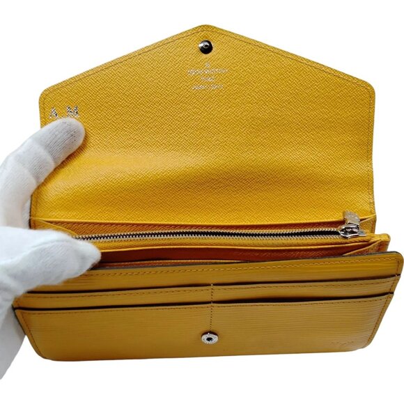 354233AO (G4) Louis Vuitton Wallet Long Portefeuille Yellow Epi Leather w/Box - Picture 5 of 10